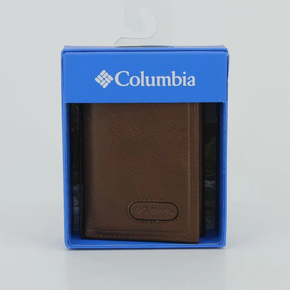 Columbia Men's‎ Leather Trifold Wallet - Brown - Original Packaging